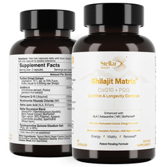 Stellar Health Clinical Mitochondrial Complex bottle front with capsules for daily energy support