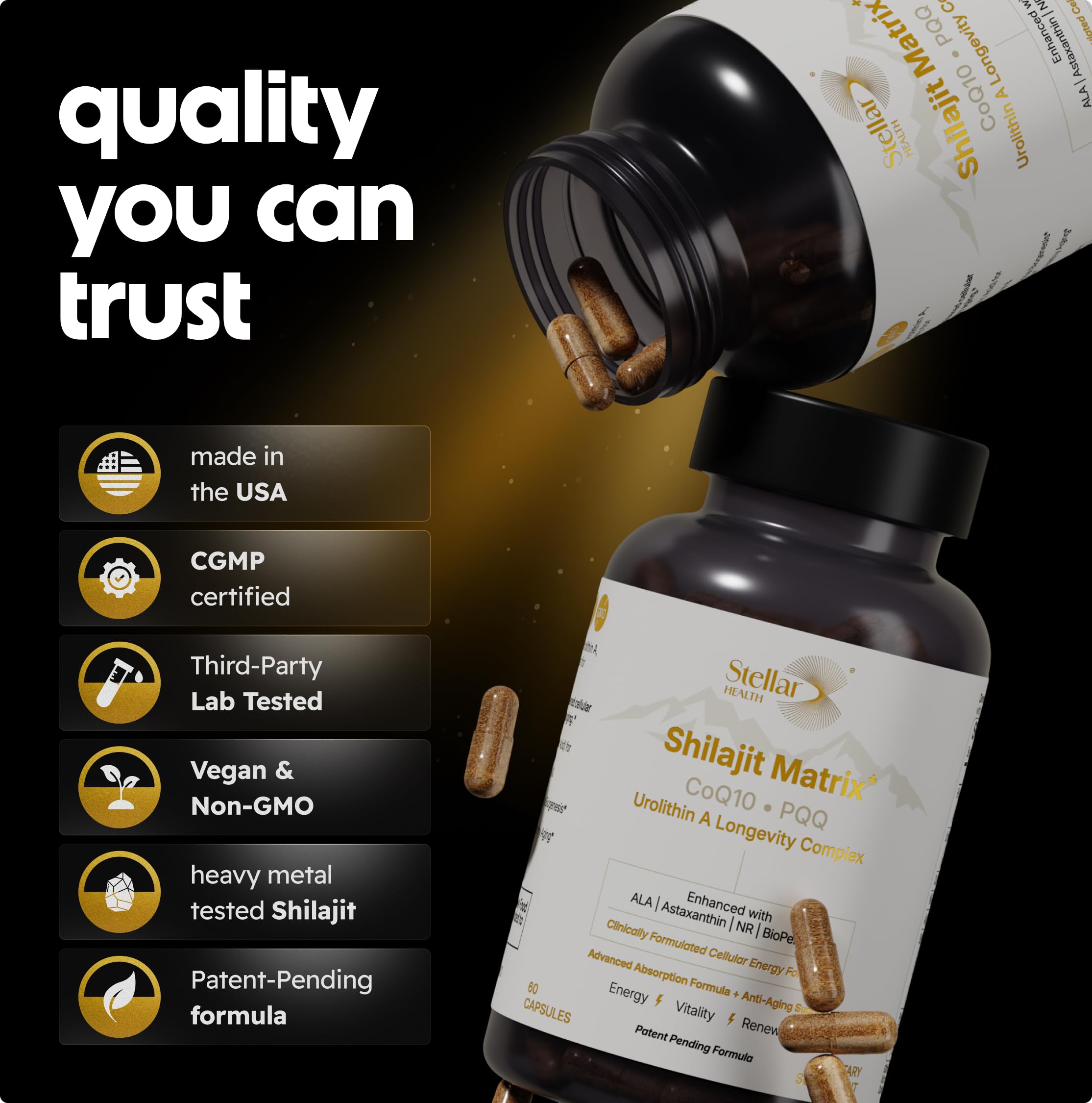 Product usage guide page illustrating two-capsule serving