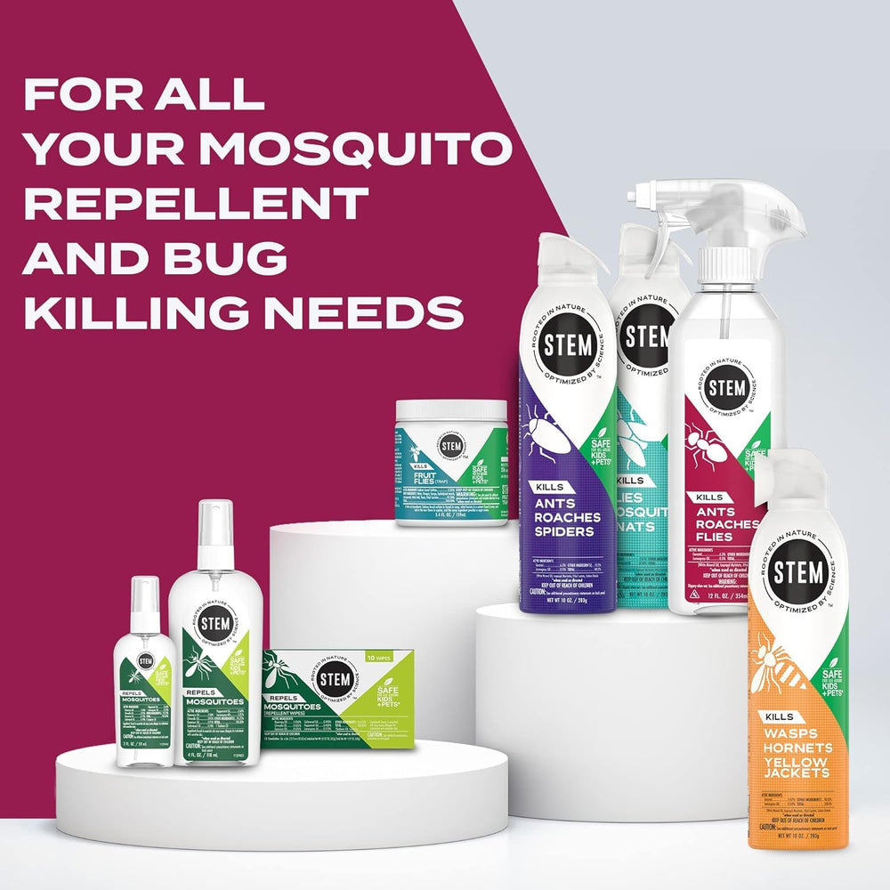 Stem Repels Mosquitoes wipes provide a convenient 30-count option for outdoor use