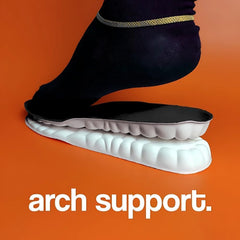 Stepprs memory foam 4D structure close-up highlighting breathable support for all-day comfort