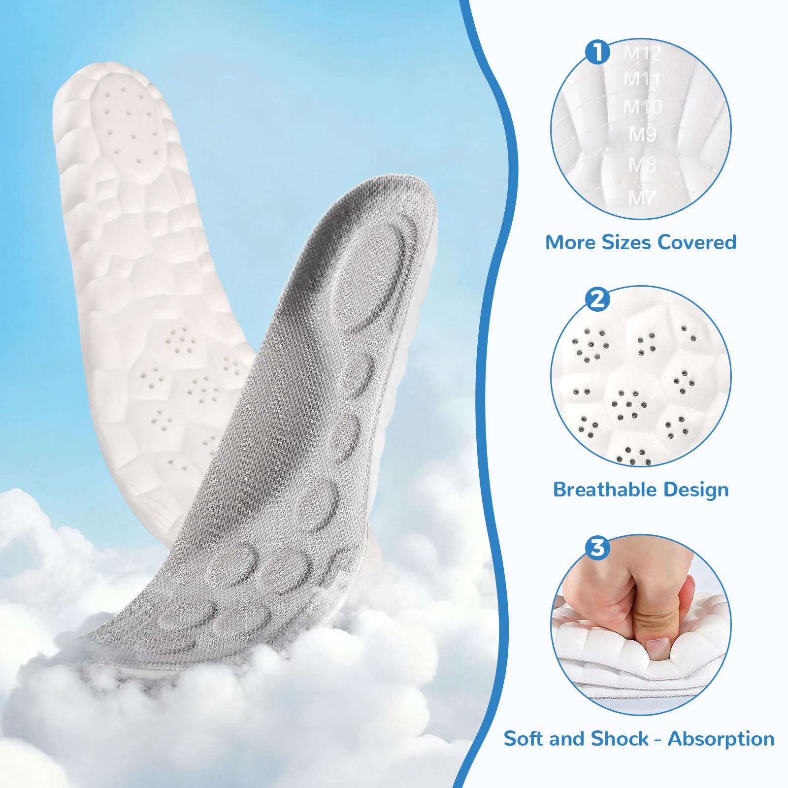 StepTastic Cloud Insole foam cushioning reduces fatigue during walks.