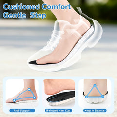 StepTastic ergonomic heel cup supports natural foot alignment throughout daily activities.
