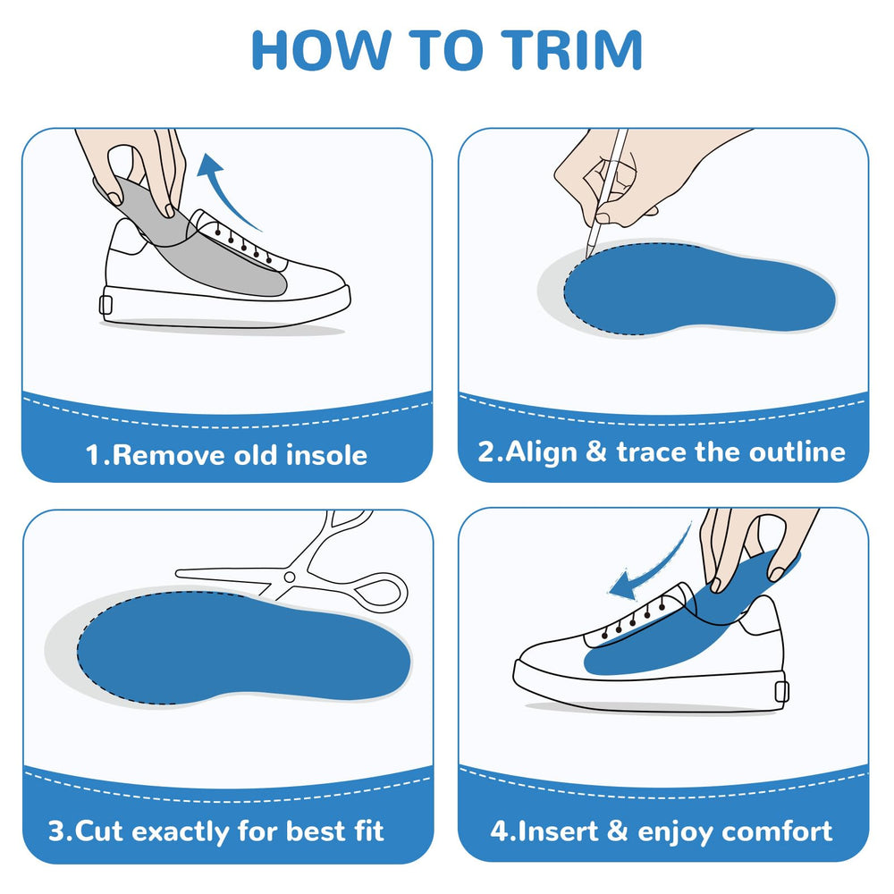 StepTastic Insole shown inside casual and athletic shoes for everyday wear.