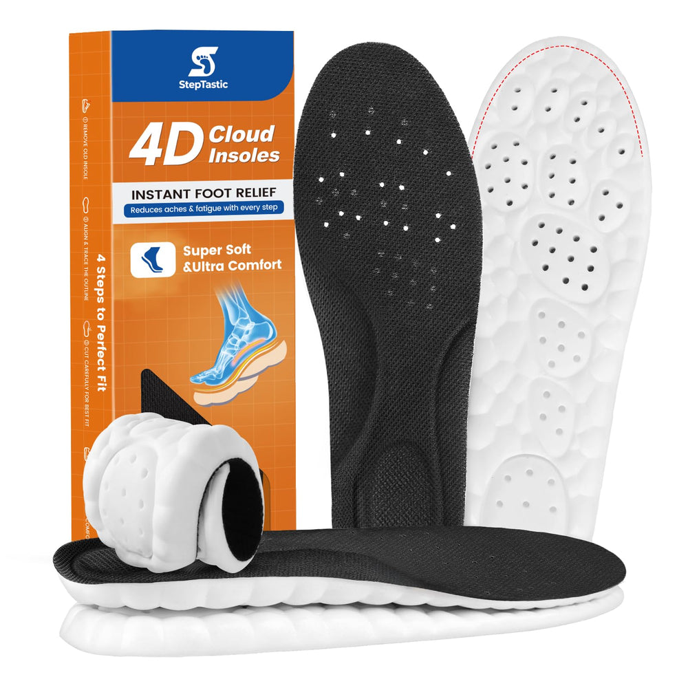 StepTastic insoles with cloud-foam deliver soft all-day comfort for every step