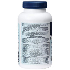 Blue-dyed sterilizing solution ready to use after dissolving a Steramine tablet.