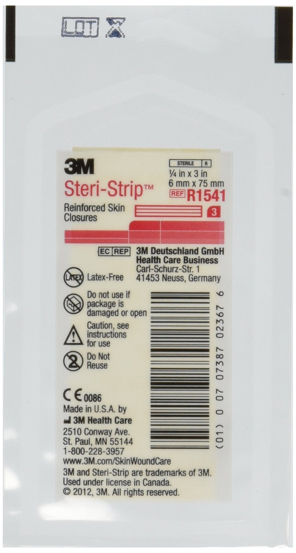 Steri-Strip cierres cutáneos 1/4'' x 3'' con adhesión porosa y cómodo uso.