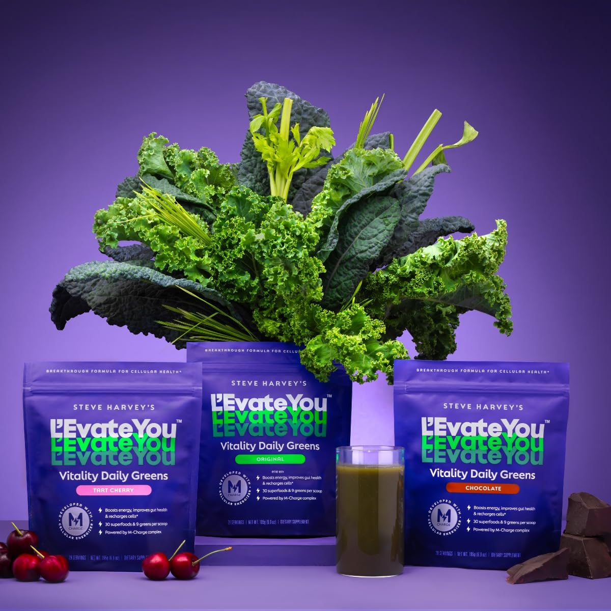 Vitality Daily Greens packaging close-up for on-the-go use