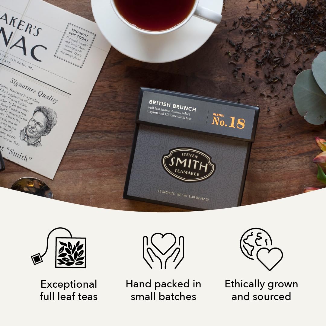 Compostable packaging for Steven Smith Teamaker British Brunch No. 18 sachets