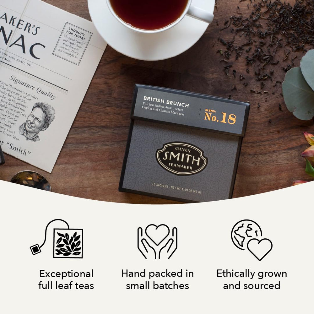 Compostable packaging for Steven Smith Teamaker British Brunch No. 18 sachets