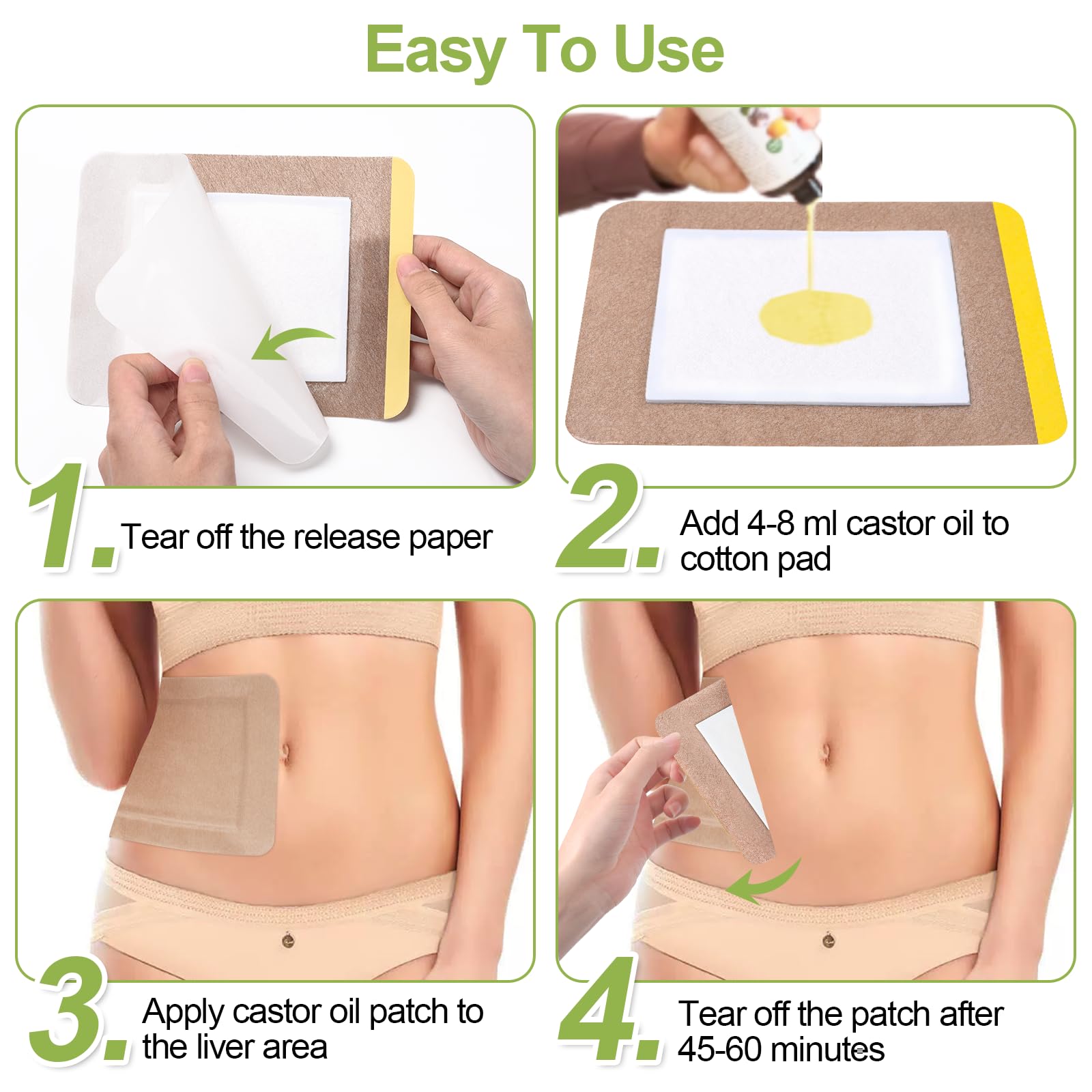 STFOCE castor oil pack wrap skin-friendly cotton material