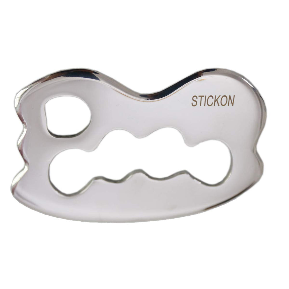 STICKON stainless steel Gua Sha tool for precise soft tissue mobilization.