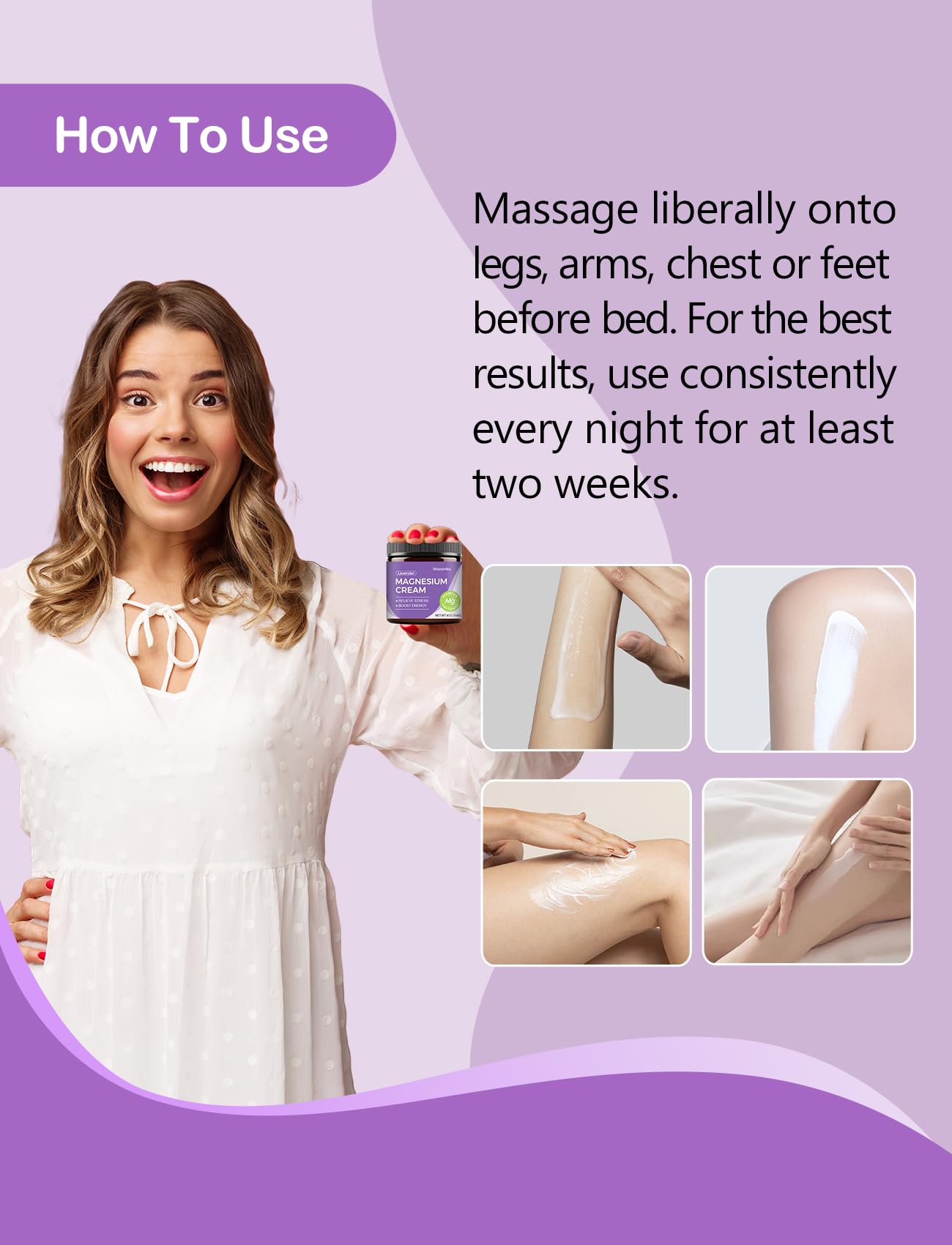 stilip creamy texture on arm demonstrates smooth, comfortable absorption.