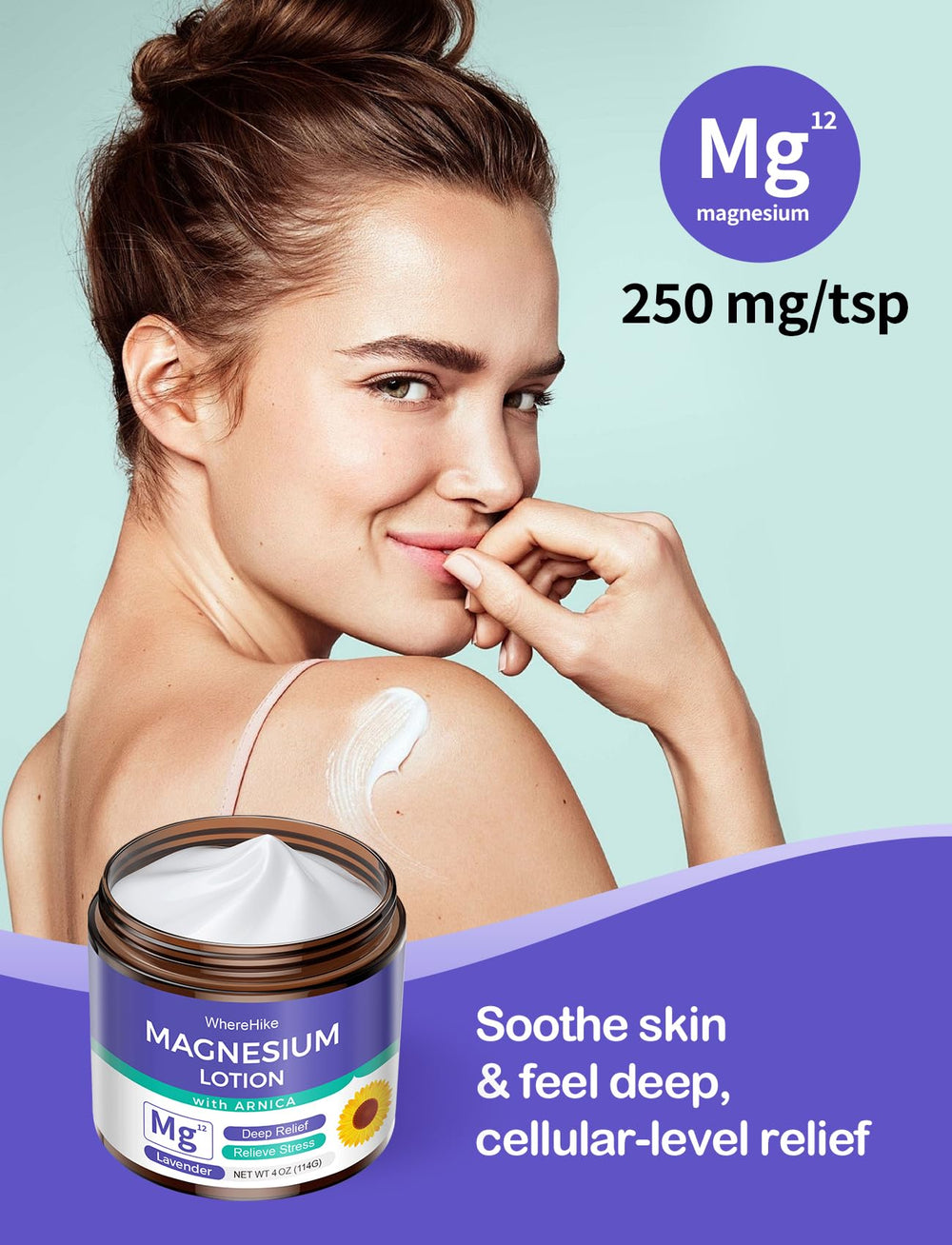 STILIP Magnesium Lotion with Arnica travel-friendly bottle for on-the-go relief.