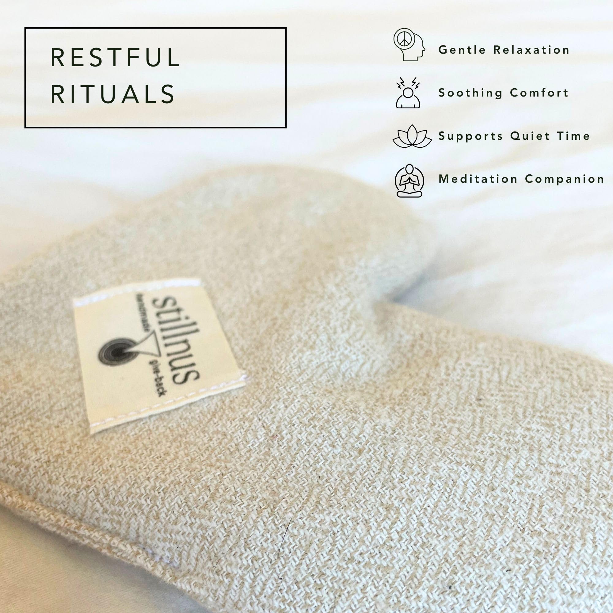 Stillnus eye pillow cool-use option delivers refreshing relief during breaks.