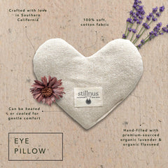 Stillnus eye pillow close-up on soft cotton fabric enhances comfort.