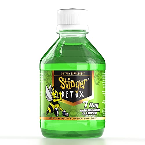 Stinger Detox lime bottle pour captures an easy-to-drink cleanse moment.