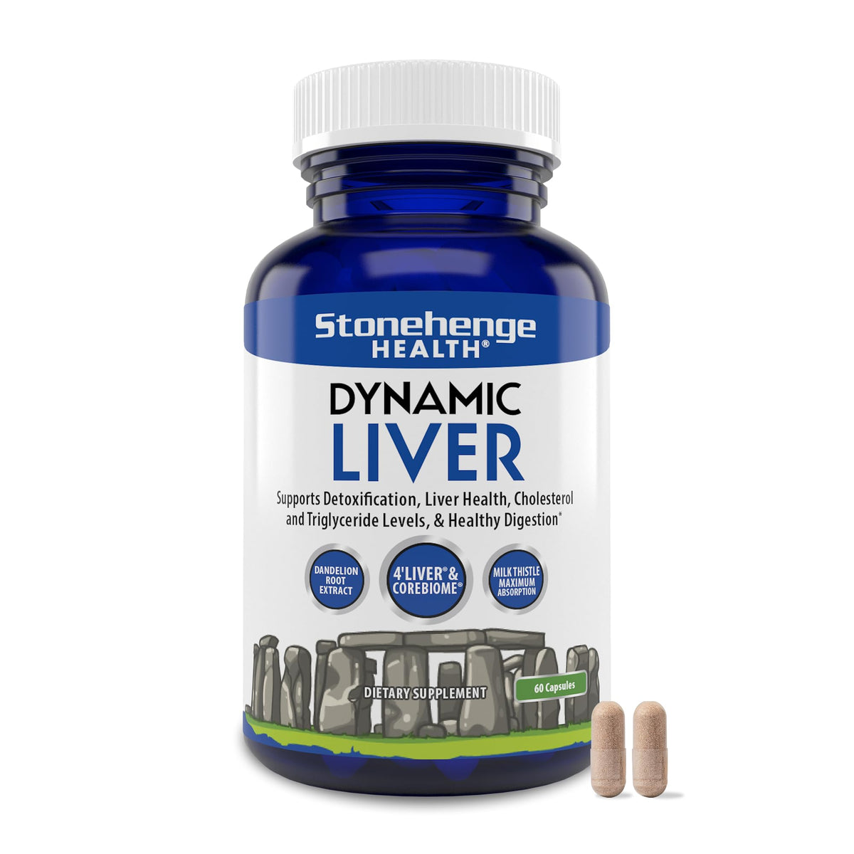 Stonehenge Health Dynamic Liver bottle front with Siliphos milk thistle for liver support