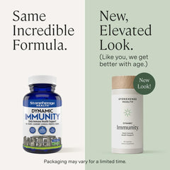 Stonehenge Health Dynamic Immunity capsules close-up showing 10-in-1 blend
