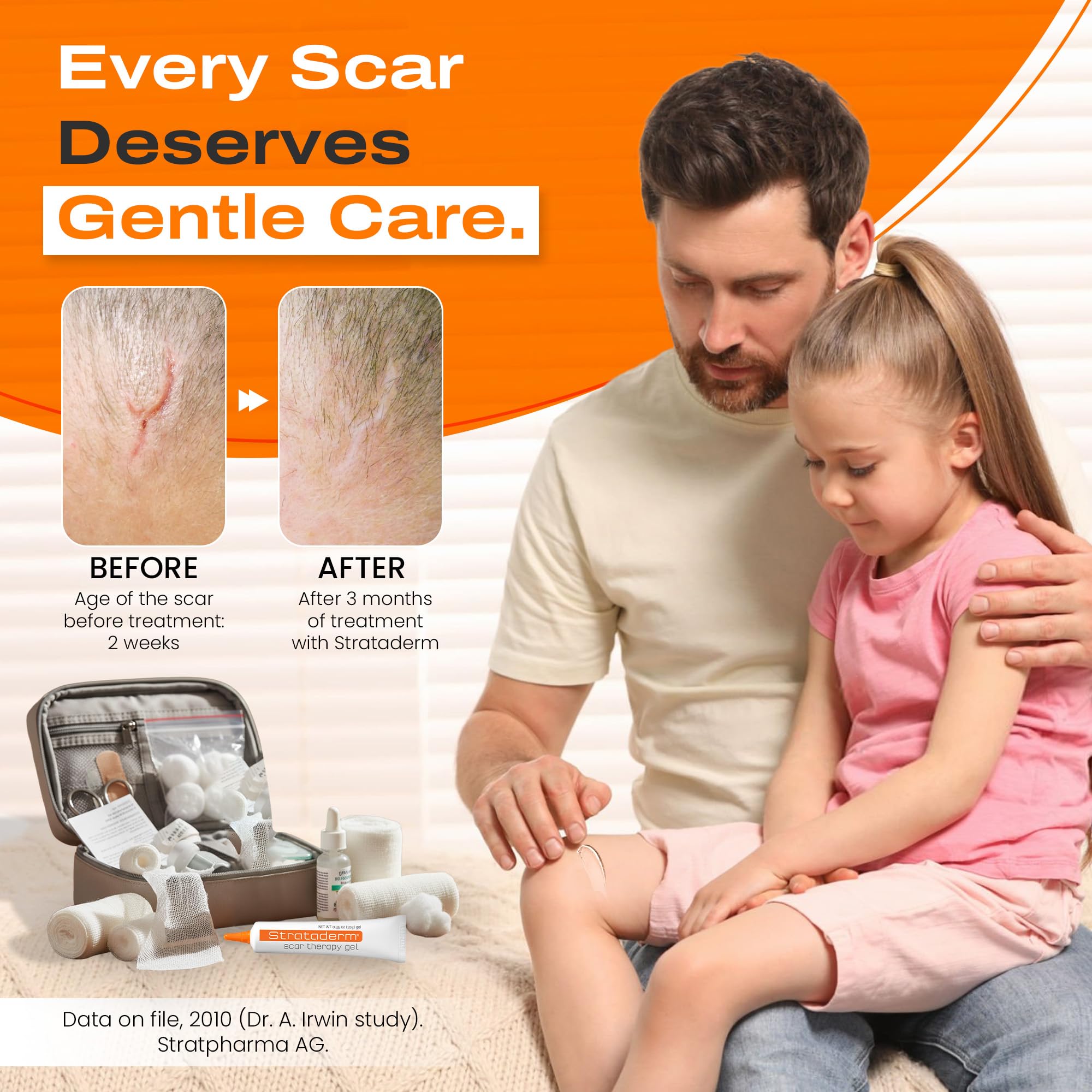 Strataderm old-new scar comparison highlighting improved appearance.
