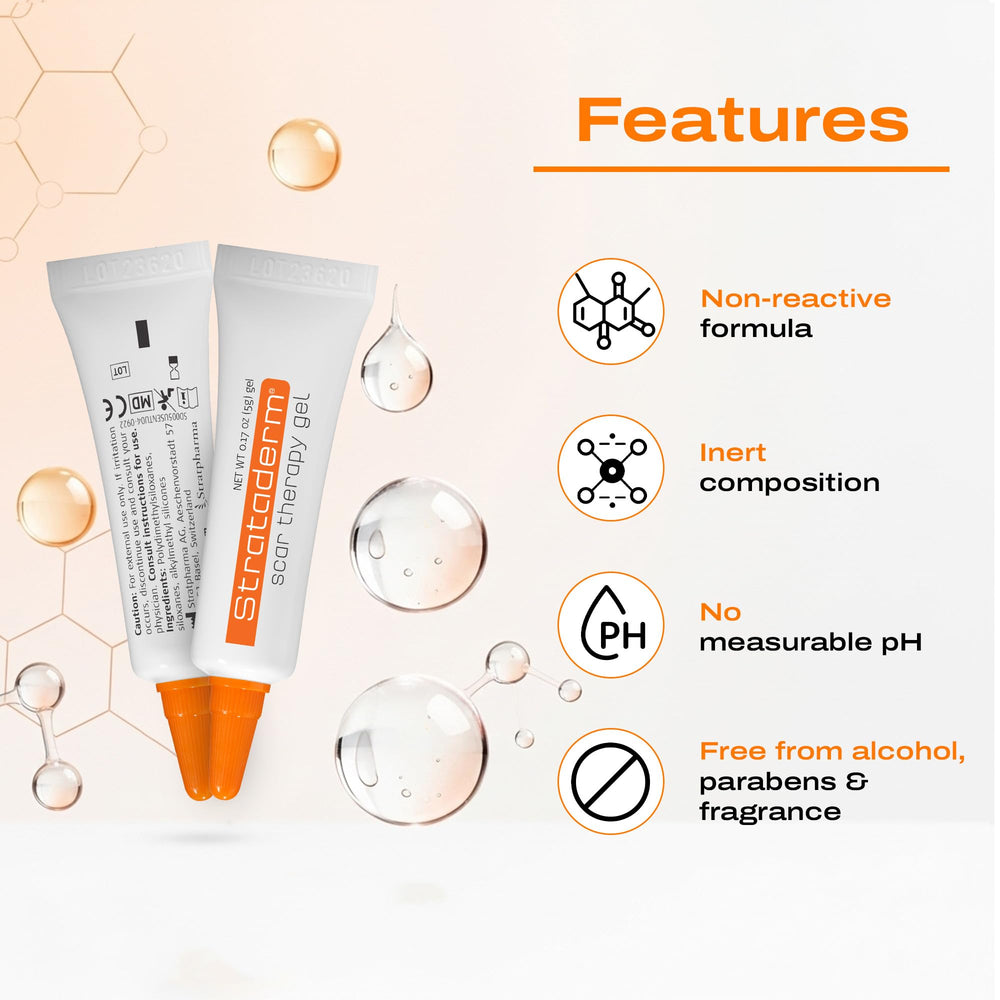 Strataderm scar gel daily-use routine promotes smoother scar texture.