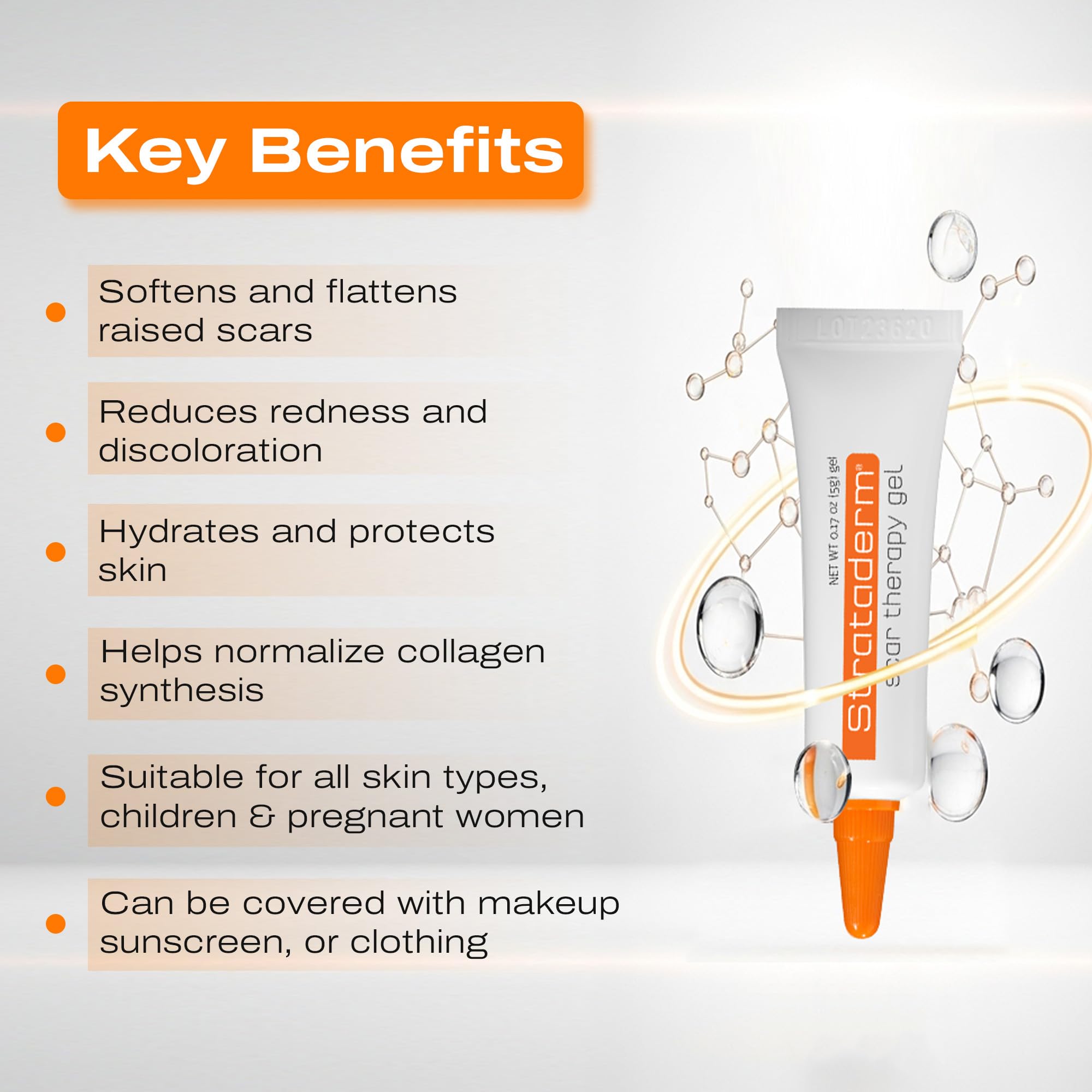 Strataderm scar gel silicone film forms protective barrier.