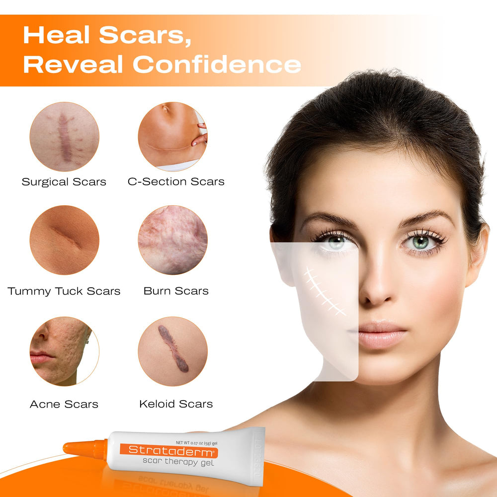 Strataderm scar gel transparent texture ready to smooth scar appearance.