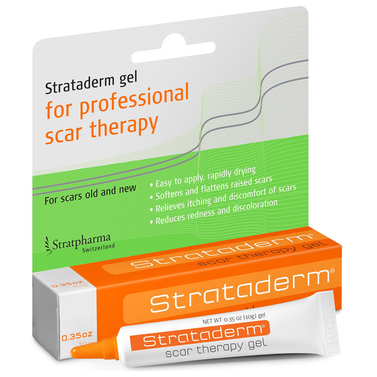 Strataderm scar therapy gel tube for easy daily scar management.