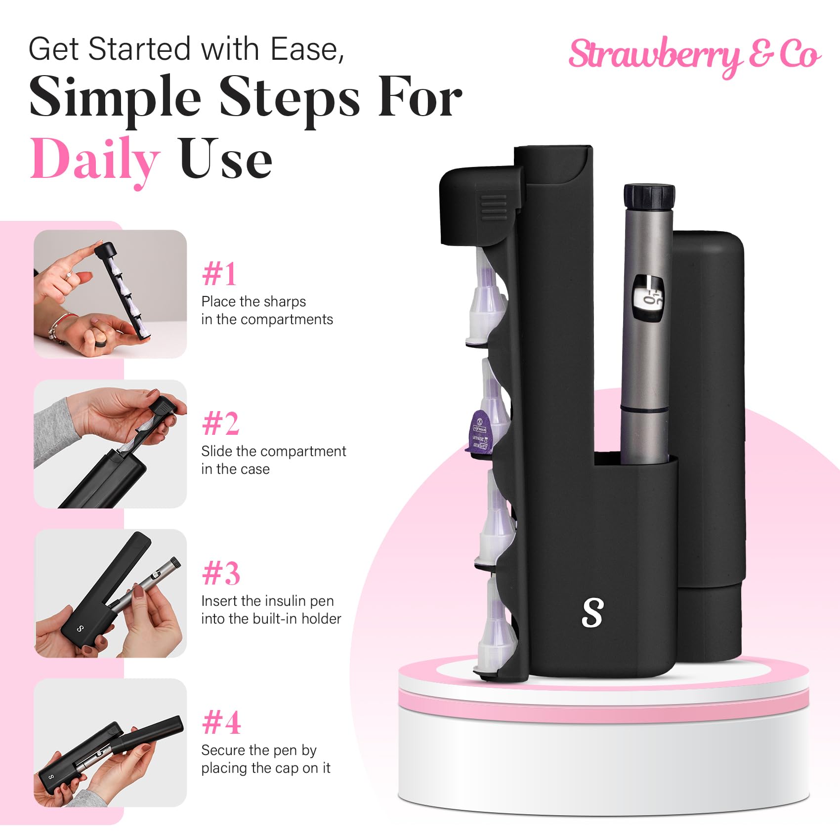 STRAWBERRY AND CO durable outer shell for everyday use and travel