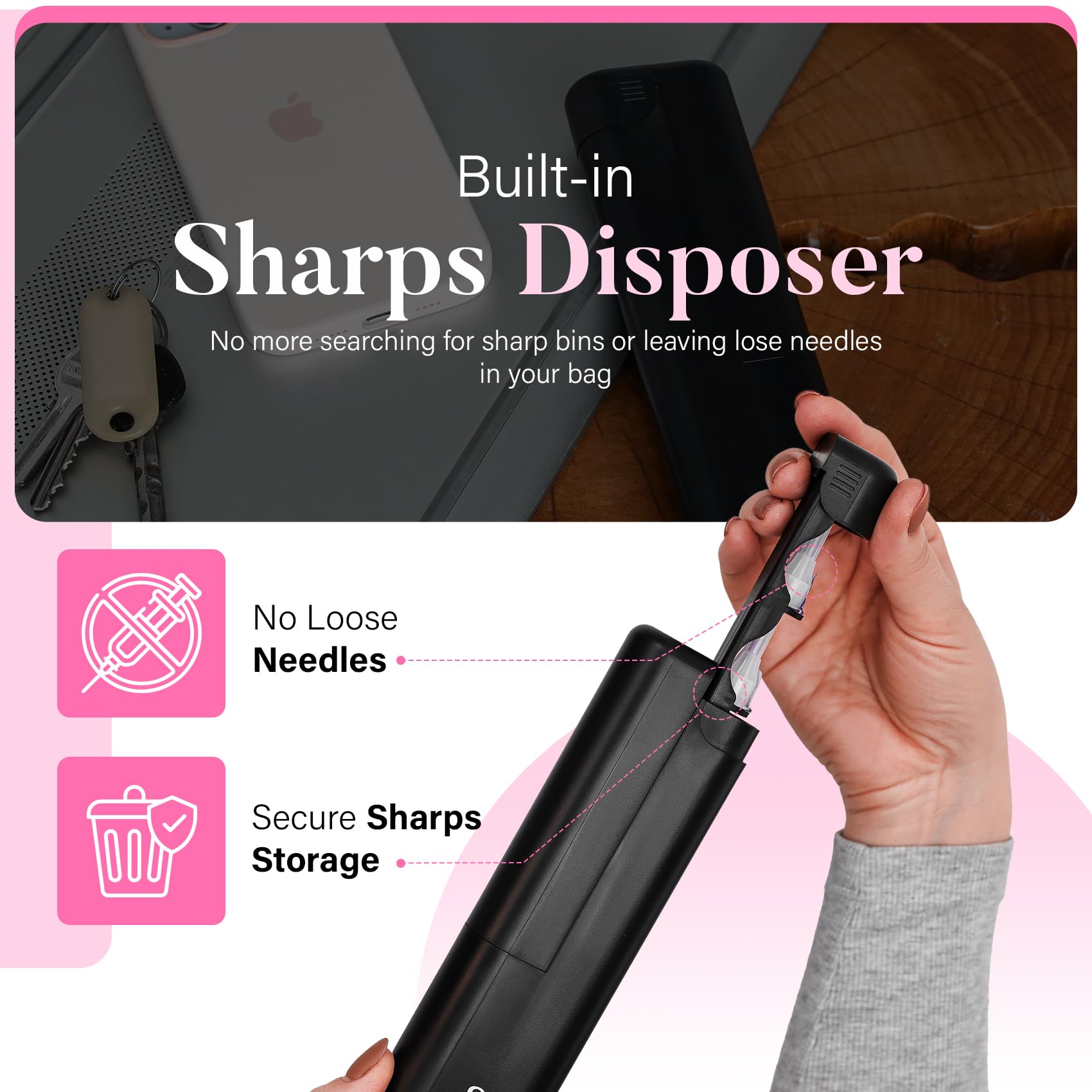 STRAWBERRY AND CO insulin cooler case with dedicated vial storage for easy access