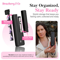 STRAWBERRY AND CO insulin pen storage compartments keep pens neatly organized
