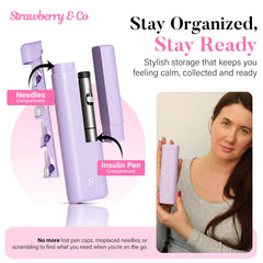 STRAWBERRY & CO insulin cooler travel case organized compartments for pens and vials