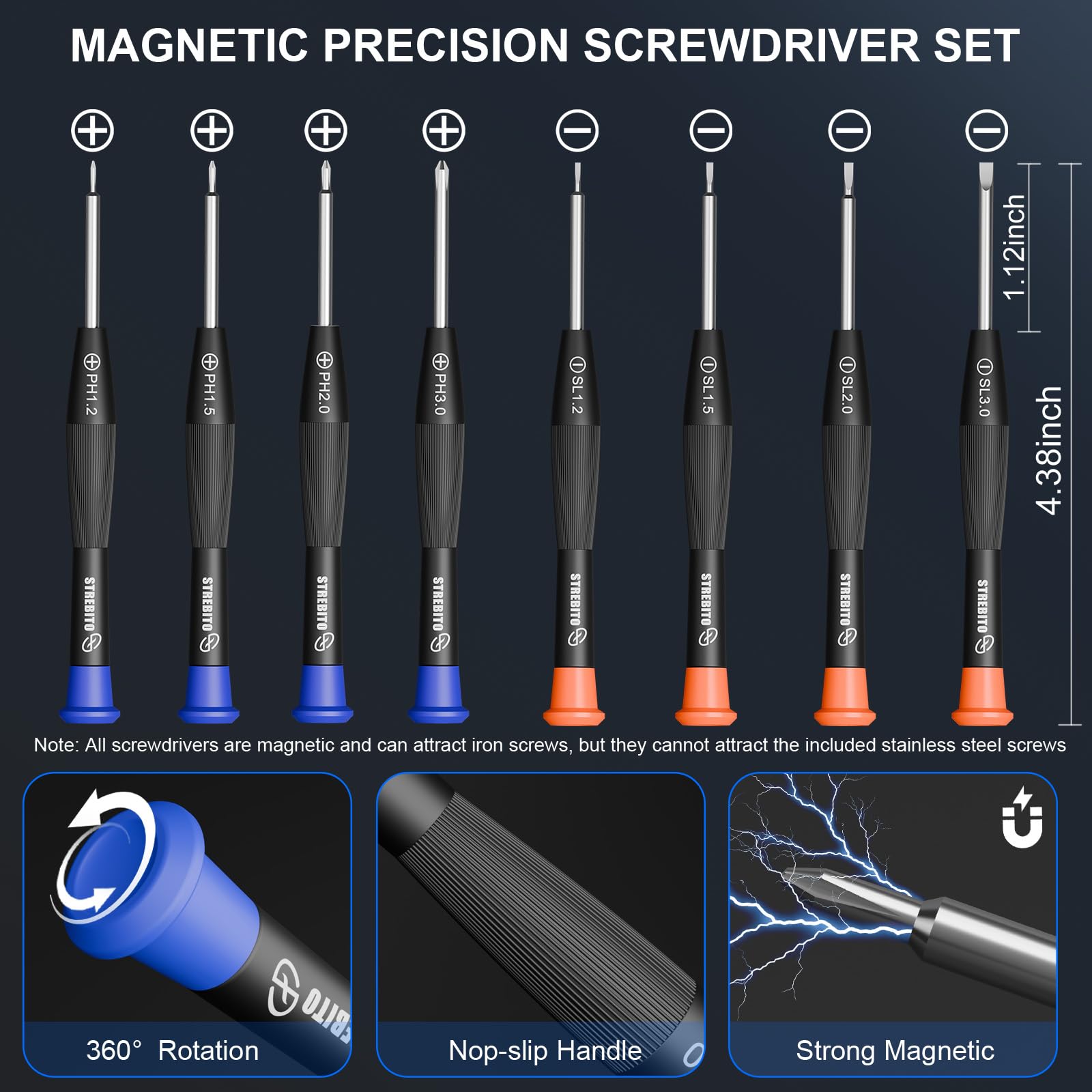 Pinzas curvas STREBITO para manipulación precisa de componentes pequeños.