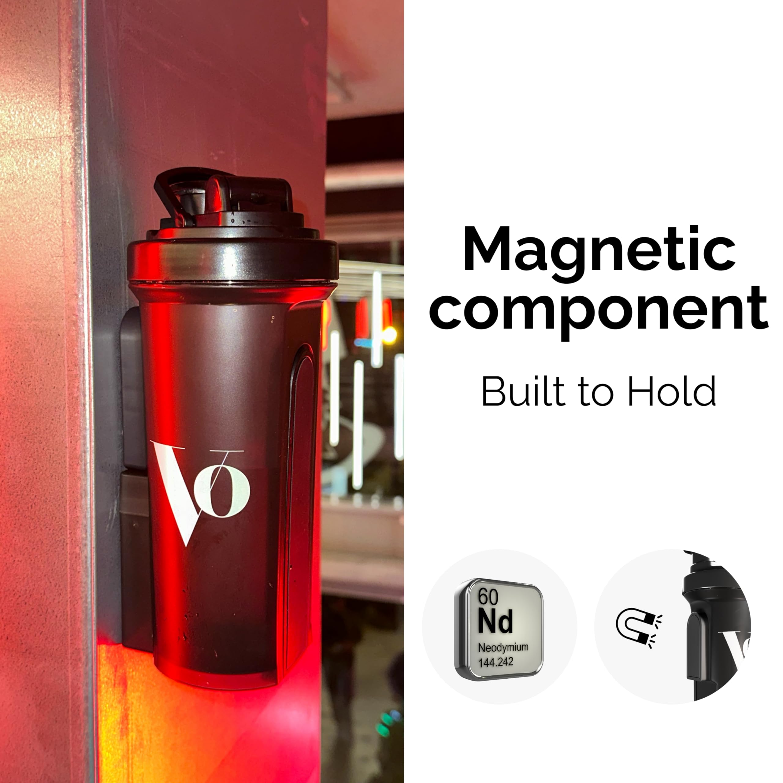 Strenvo Mag Shaker Bottle metal plate simplifies phone mounting during workouts
