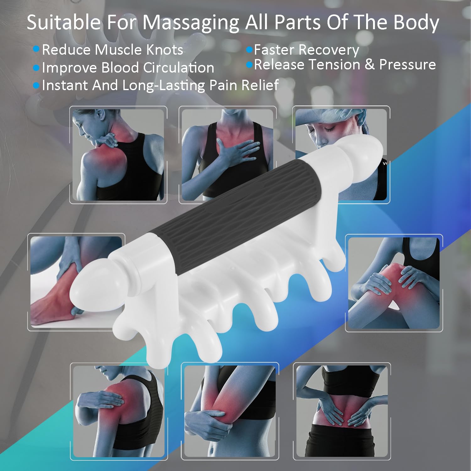 Strict portable handheld massager with ergonomic grip for easy self-care sessions.
