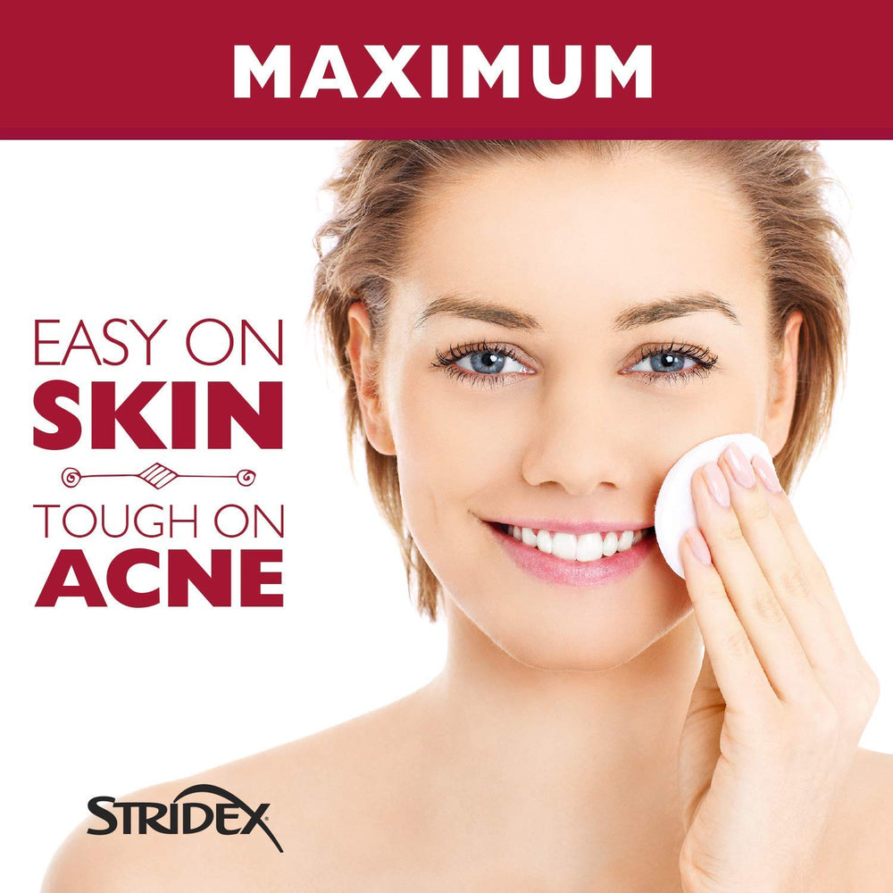 Stridex Strength 55-count tub provides long-lasting daily cleansing in a compact package.