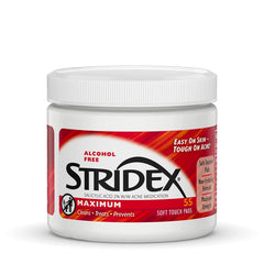 Stridex Strength Pads alcohol-free formula for balanced cleansing.