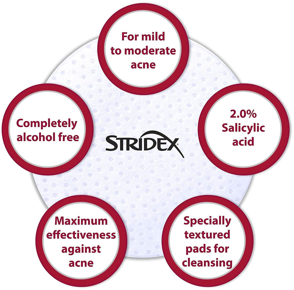 Stridex Strength pads with flip-top lid help preserve moisture and freshness.