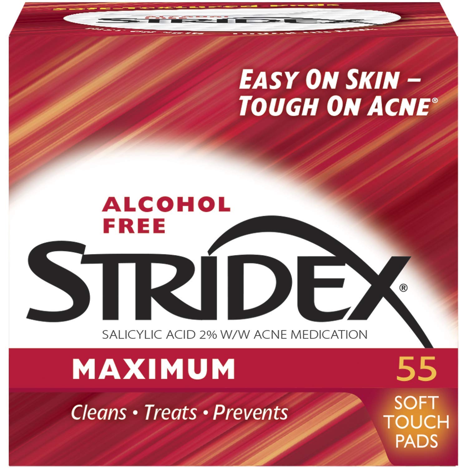 Stridex Strength Medicated Pads with textured surface for gentle, even cleansing.