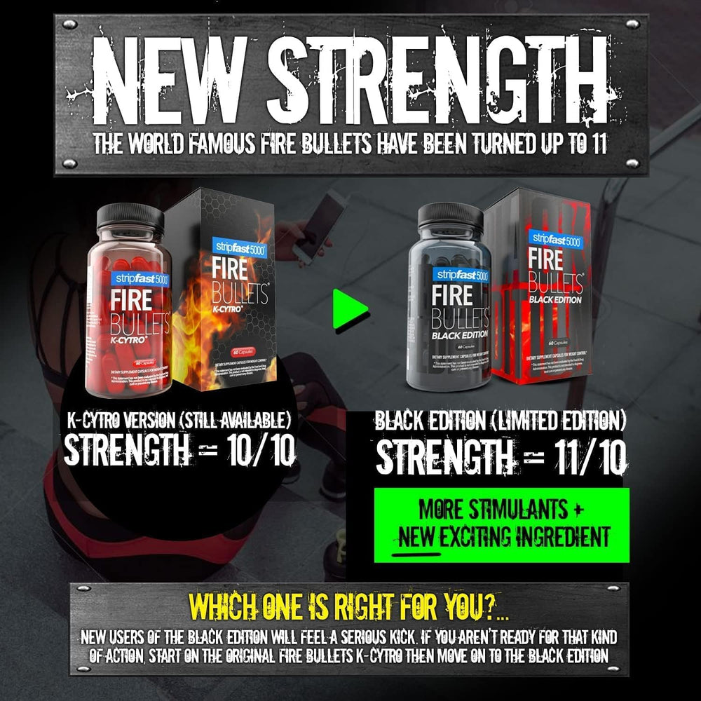Stripfast5000 Fire Bullets Black Edition Capsules with bold potency