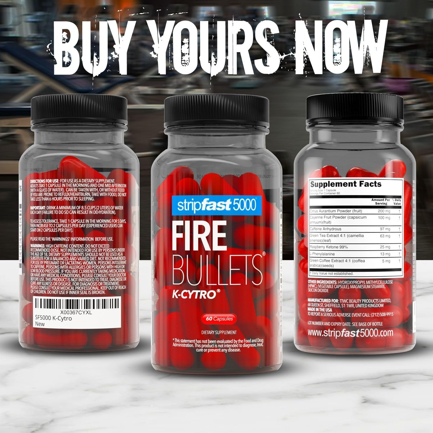 Healthy meals and Fire Bullets on a kitchen counter for integration.