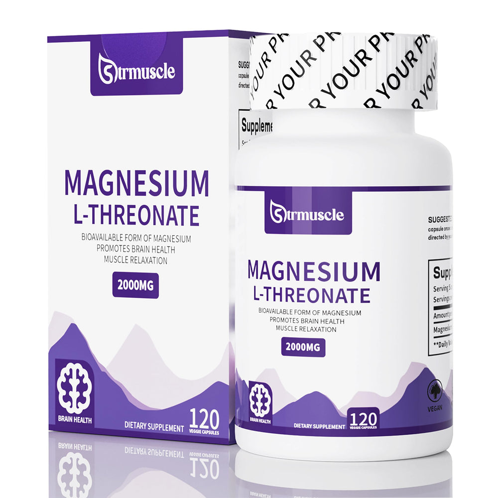 Strmuscle magnesium L-threonate bottle for nightly relaxation support