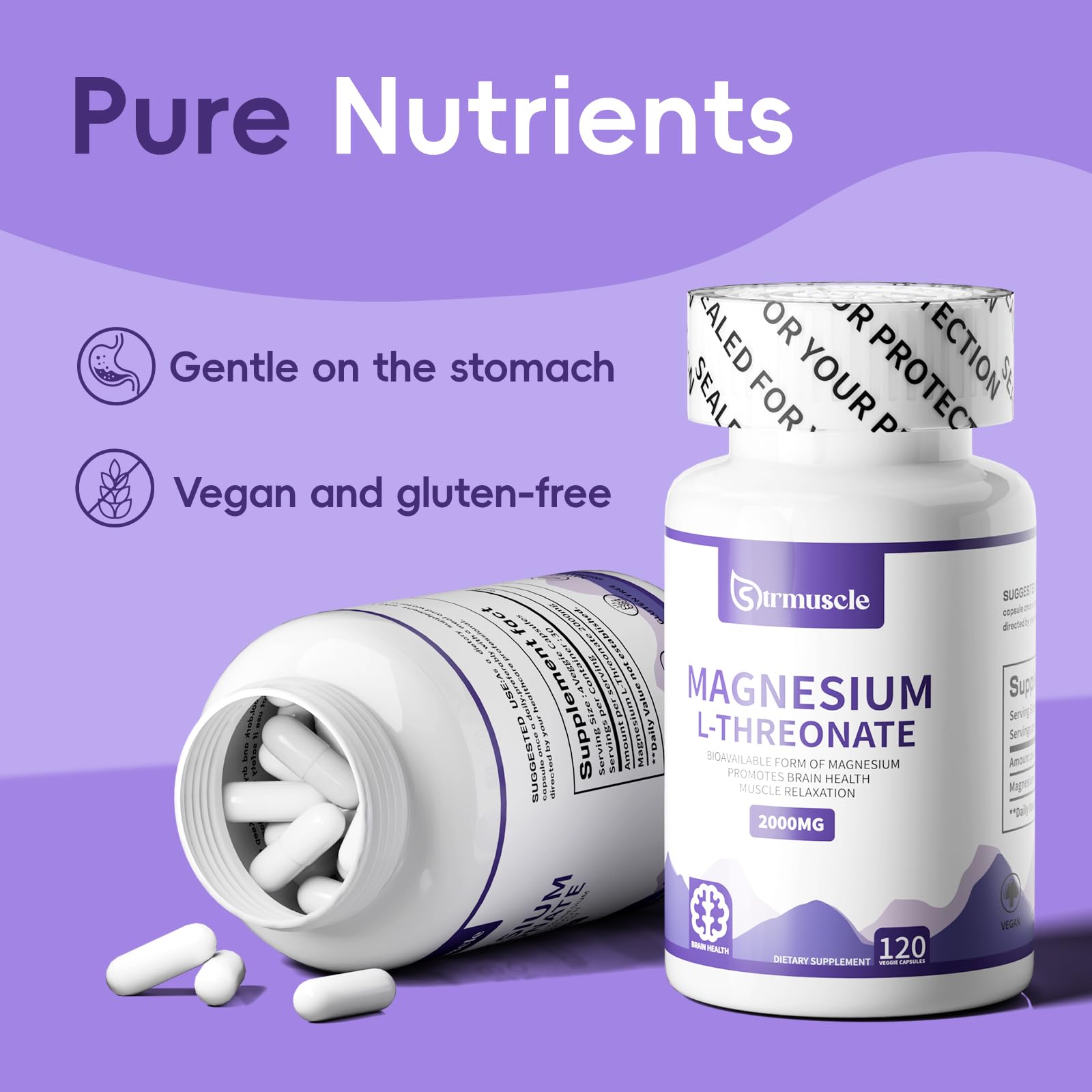 Strmuscle sleep formula label emphasizing 2000 mg dose for nightly support