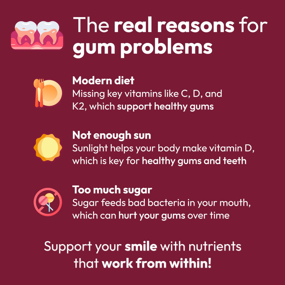 Strong Jaw Gum Restore bottle with glass of water for easy daily intake