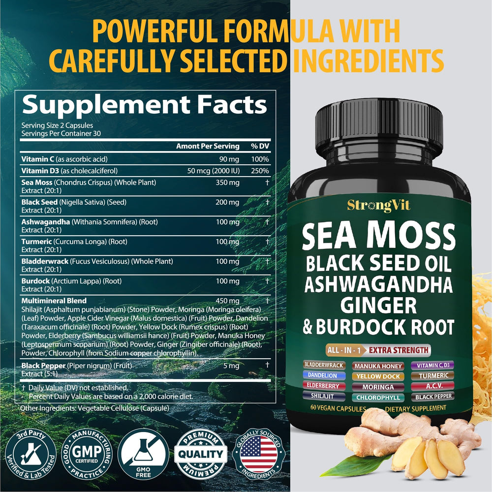 StrongVit turmeric shilajit capsules with warm golden tones
