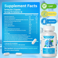 Closeup of Strrugel NAC label highlighting key cognitive ingredients.