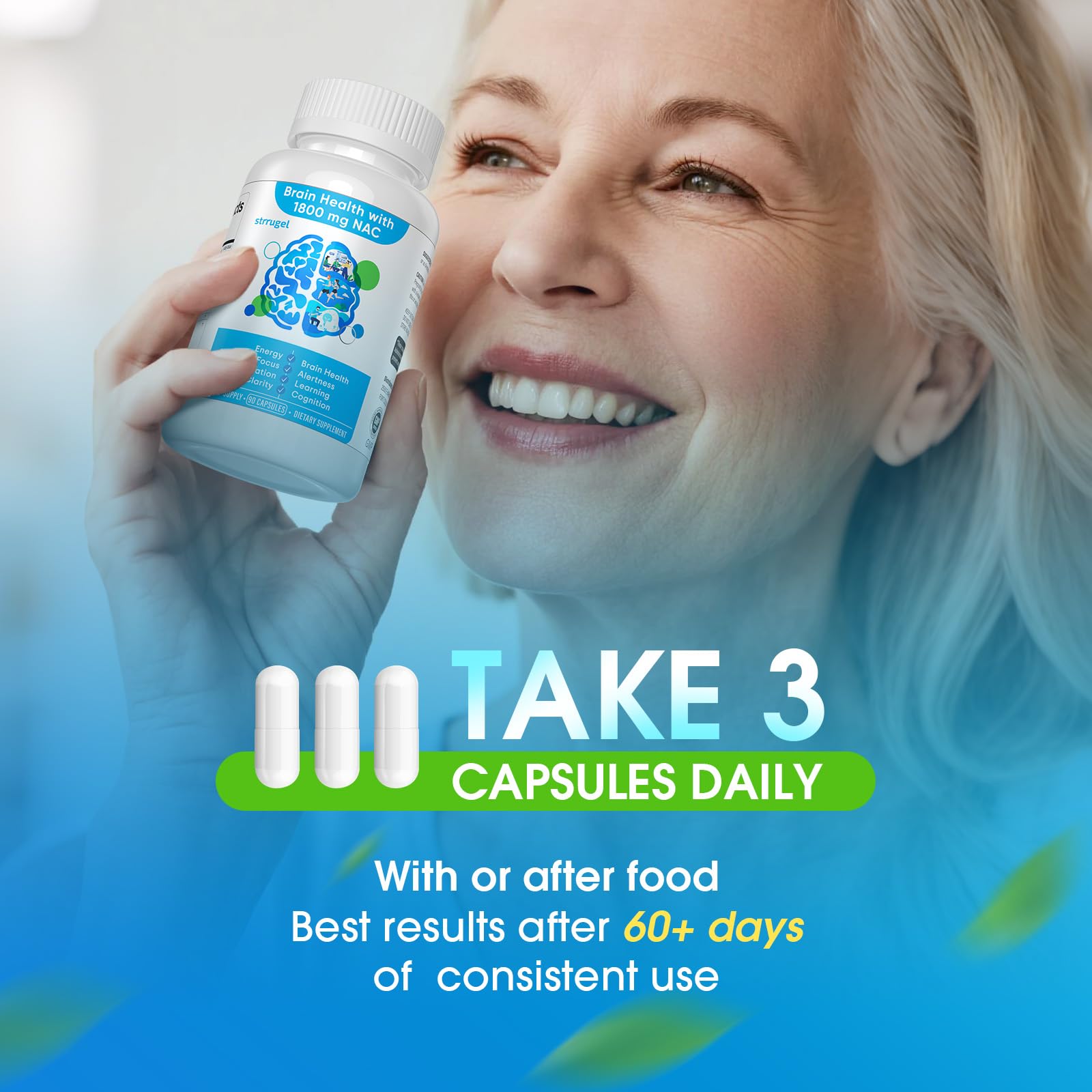 Strrugel NAC Green tea caffeine content provides steady energy.