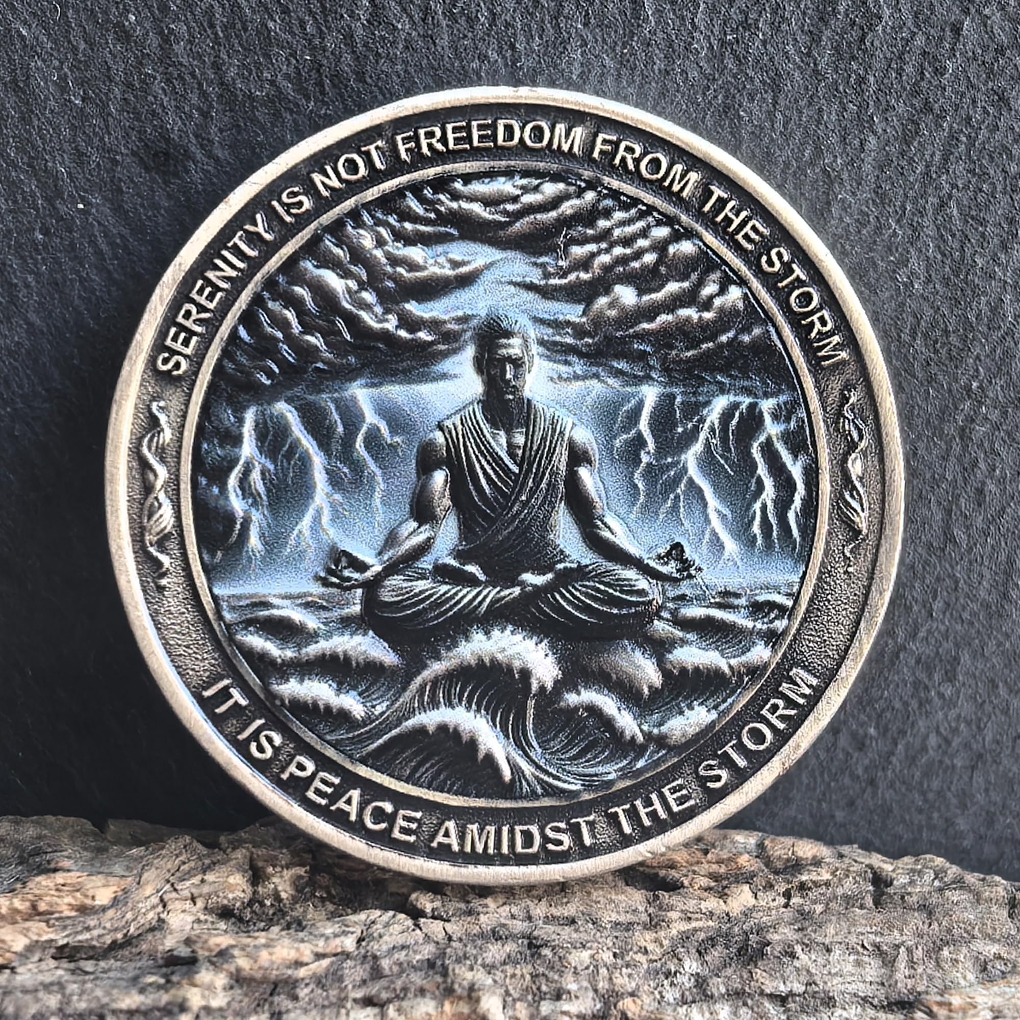 Strugglejewelry AA medallion recovery coin with serene design for motivation.
