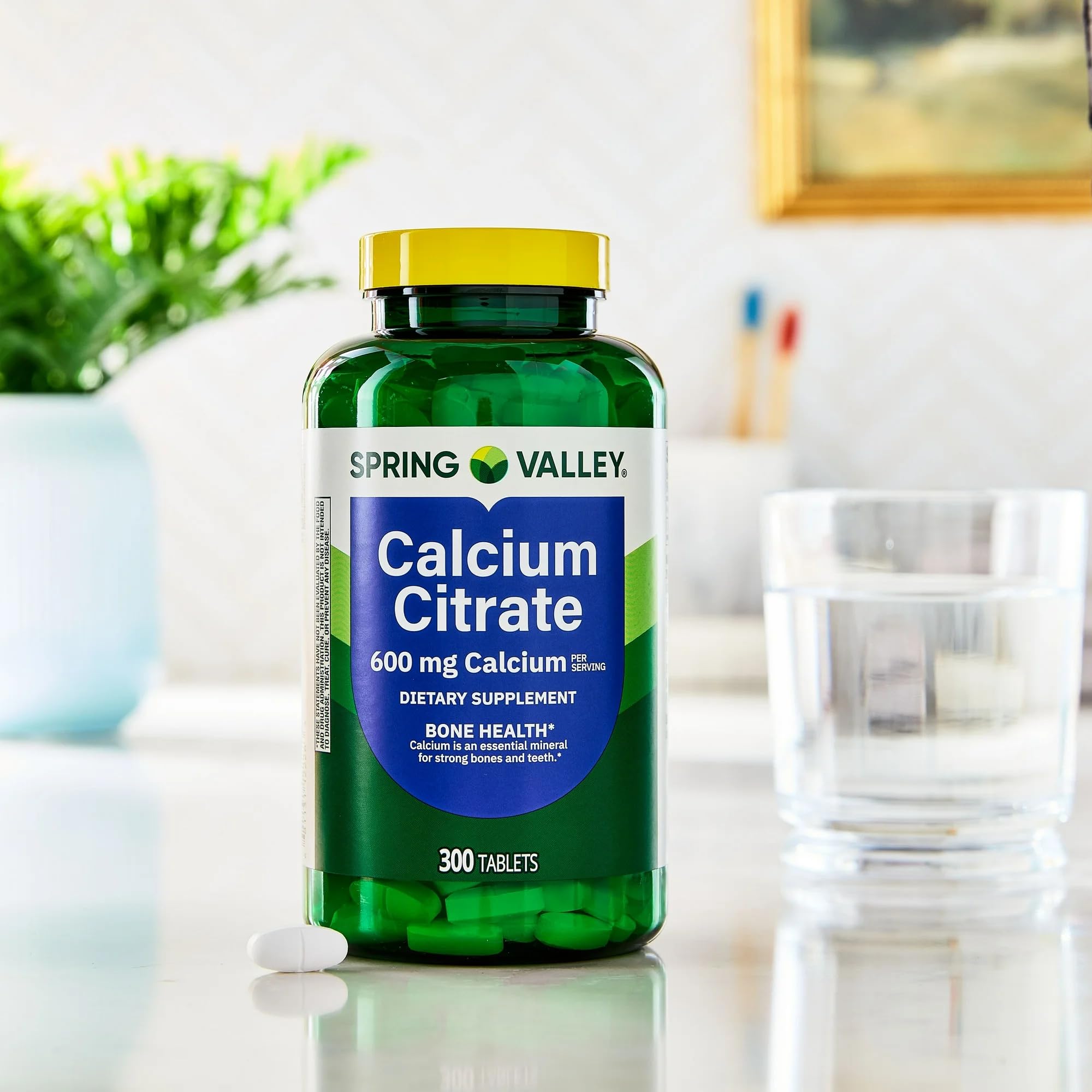 STS Home calcium citrate bottle side view with label