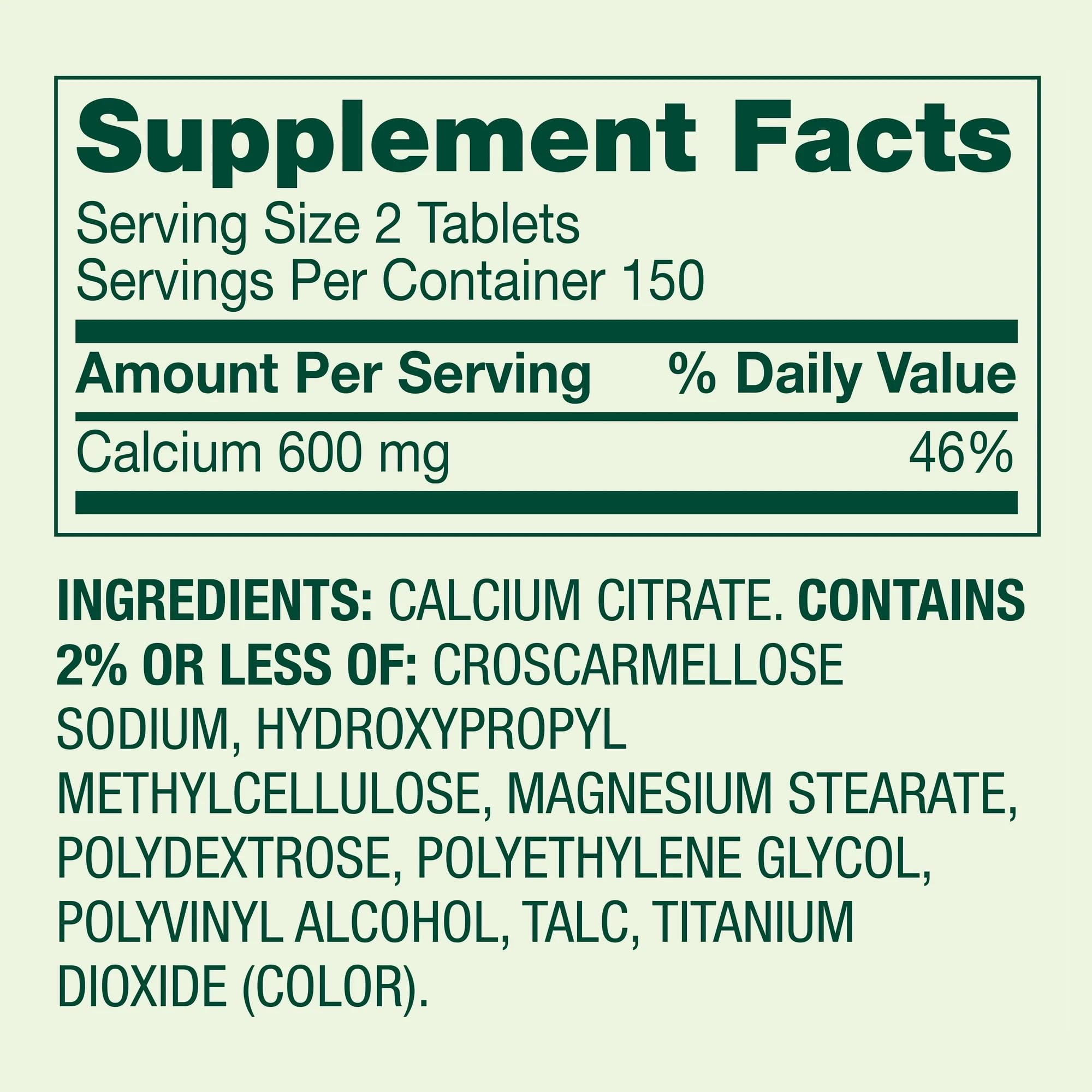 STS Home calcium citrate 600 mg tablets 300-count bottle view