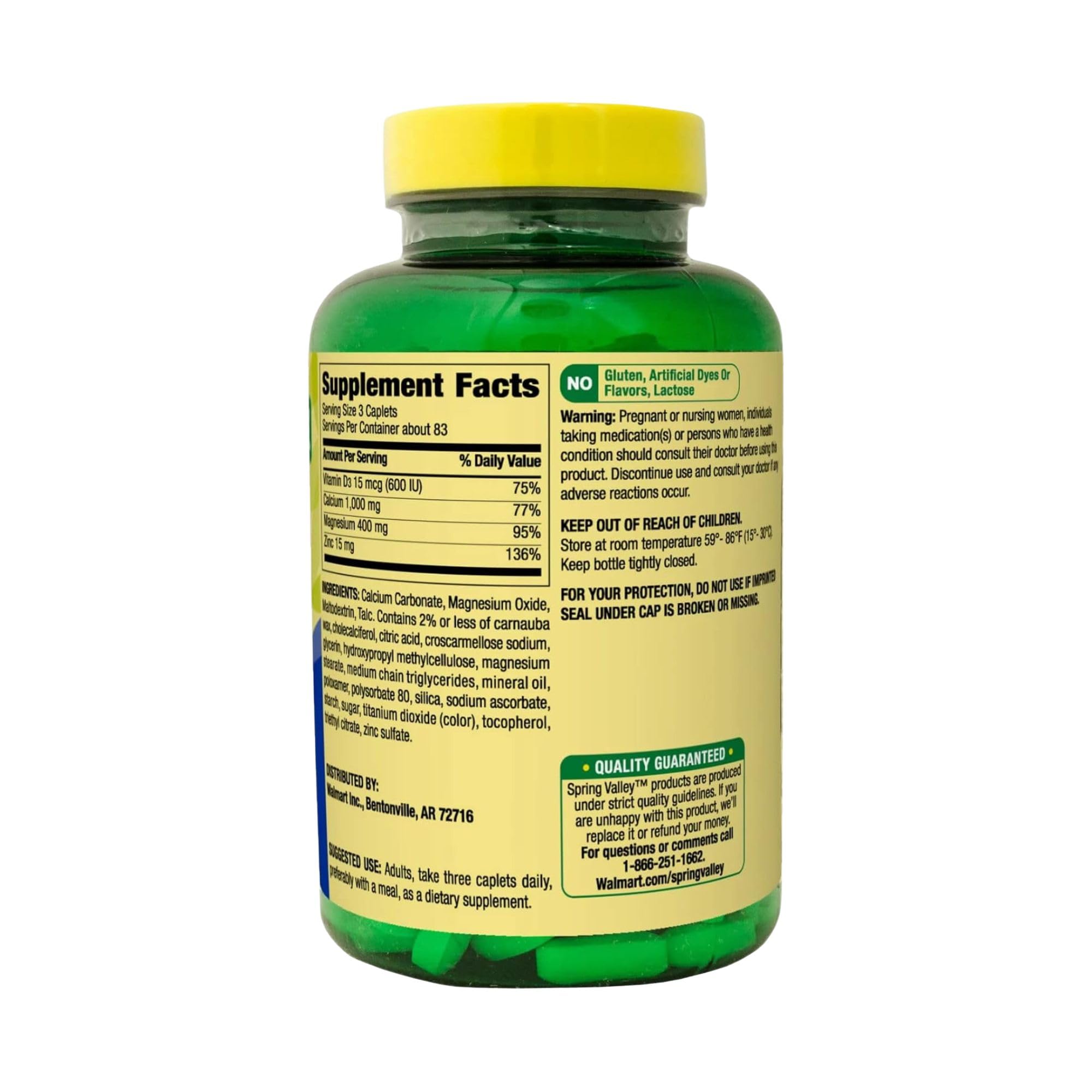 STS Home Calcium Magnesium Zinc tablets pack emphasizing a three-per-day serving.